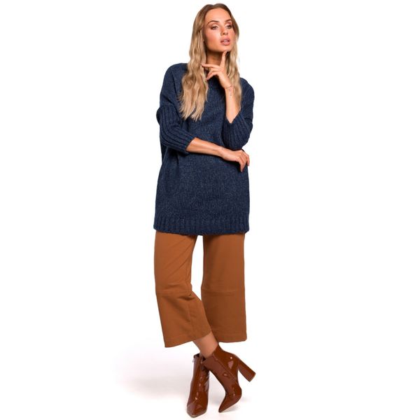 Made Of Emotion Wykonane z emotion Kobieta sweter M470 Granatowy