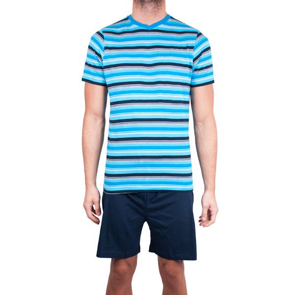 Molvy Men's Short Pyjamas Molvy blue with stripes