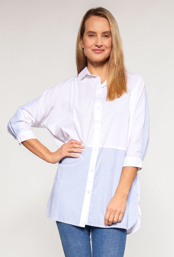 MONNARI MONNARI Woman's Blouses Shirt With A Longer Cut Multi White