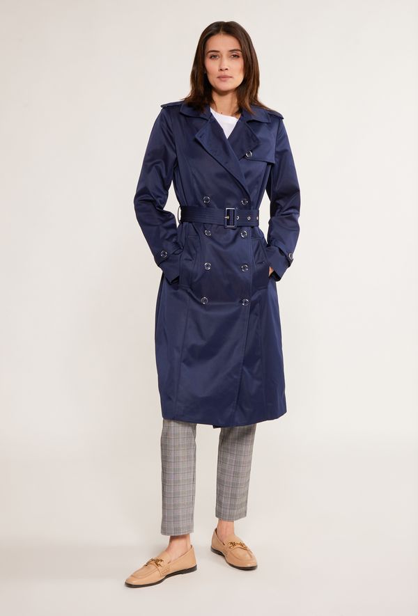 MONNARI MONNARI Woman's Coats Double-Breasted Trench Coat With Strap Navy Blue