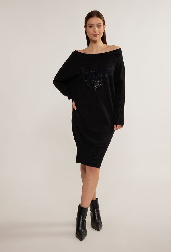MONNARI MONNARI Woman's Dresses Sweater Dress With Rhinestone Pattern