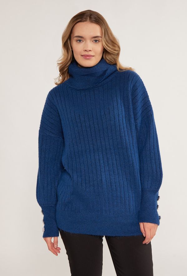 MONNARI MONNARI Woman's Jumpers & Cardigans Golf With Puffy Sleeves Navy Blue