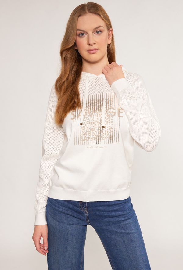 MONNARI MONNARI Woman's Jumpers & Cardigans Openwork Sweater With A Hood