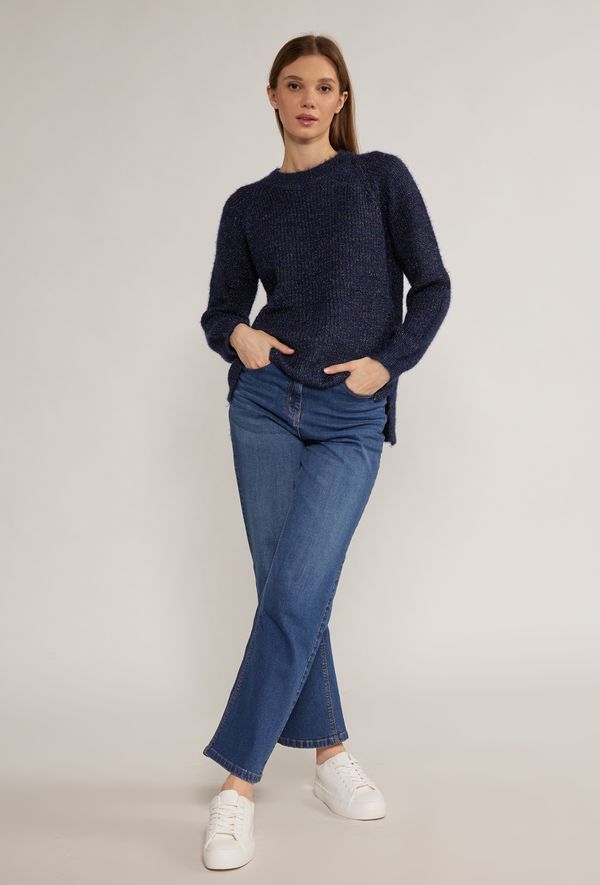 MONNARI MONNARI Woman's Jumpers & Cardigans Shimmering Sweater With Half-Turtleneck Navy Blue