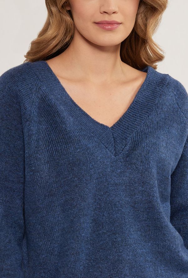 MONNARI MONNARI Woman's Jumpers & Cardigans Smooth Sweater With A Longer Cut Navy Blue