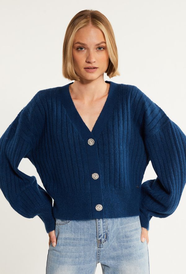 MONNARI MONNARI Woman's Jumpers & Cardigans Sweater With Jewelry Clasp Navy Blue