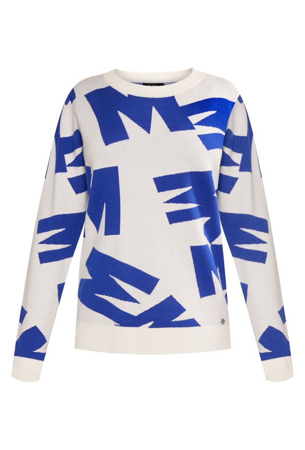 MONNARI MONNARI Woman's Jumpers & Cardigans Sweater With Pattern Multi Blue
