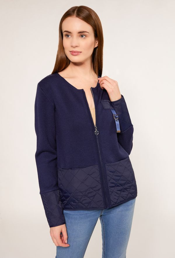 MONNARI MONNARI Woman's Jumpers & Cardigans Sweater With Quilted Inserts Navy Blue