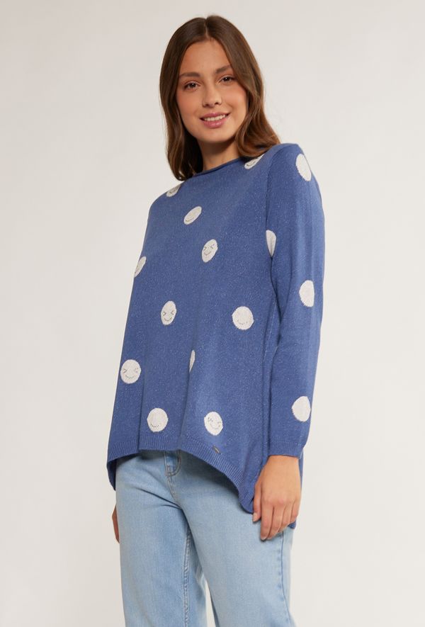 MONNARI MONNARI Woman's Jumpers & Cardigans Women's Sweater With Pattern Navy Blue
