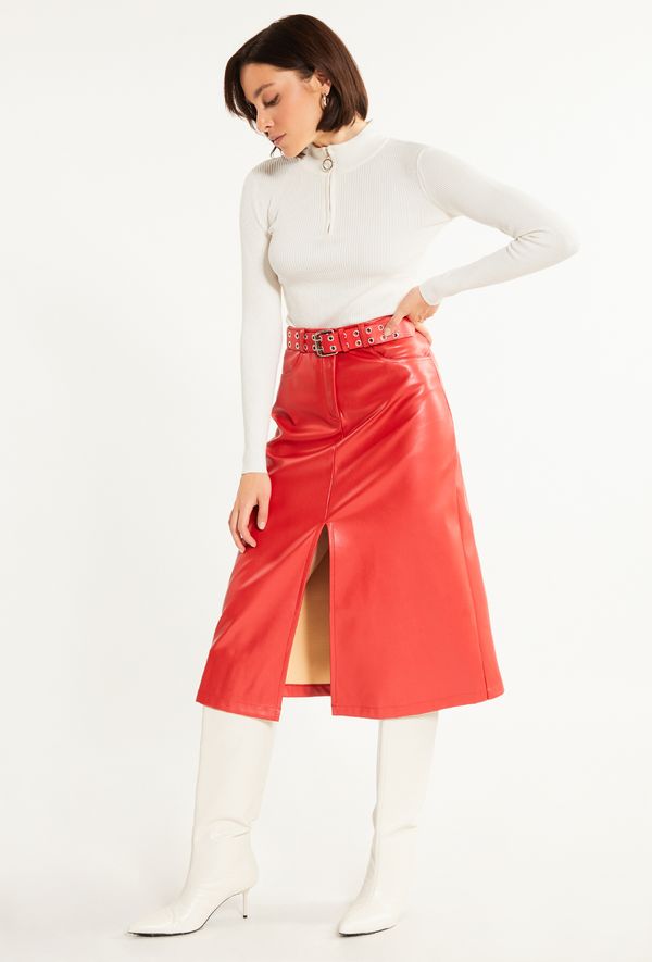 MONNARI MONNARI Woman's Midi Skirts Imitation Leather Midi Skirt