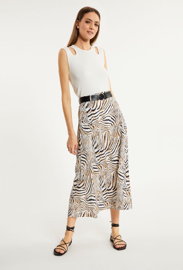 MONNARI MONNARI Woman's Midi Skirts Patterned Midi Skirt With Belt