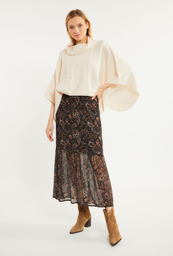MONNARI MONNARI Woman's Midi Skirts Patterned Midi Skirt With Frill