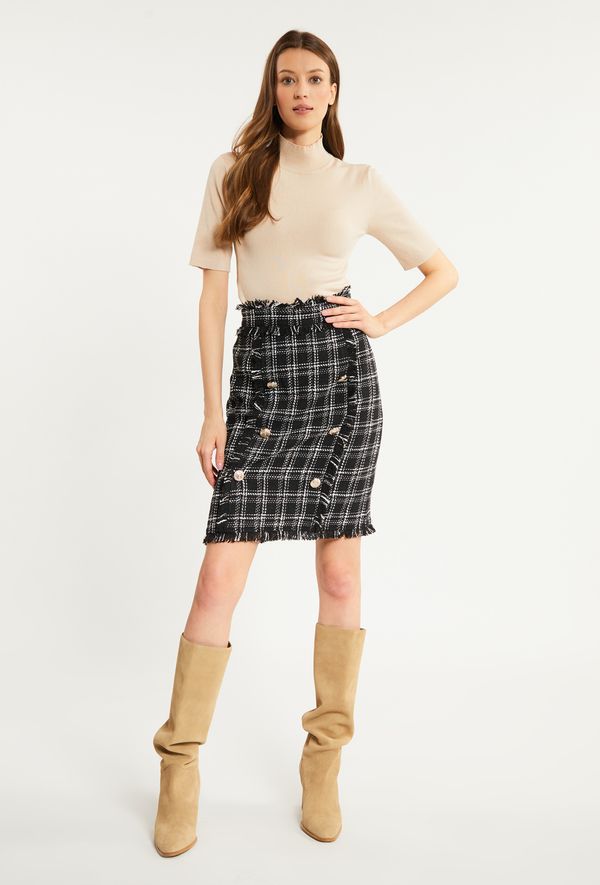 MONNARI MONNARI Woman's Mini Skirts Tweed Skirt With Jewelry Buttons