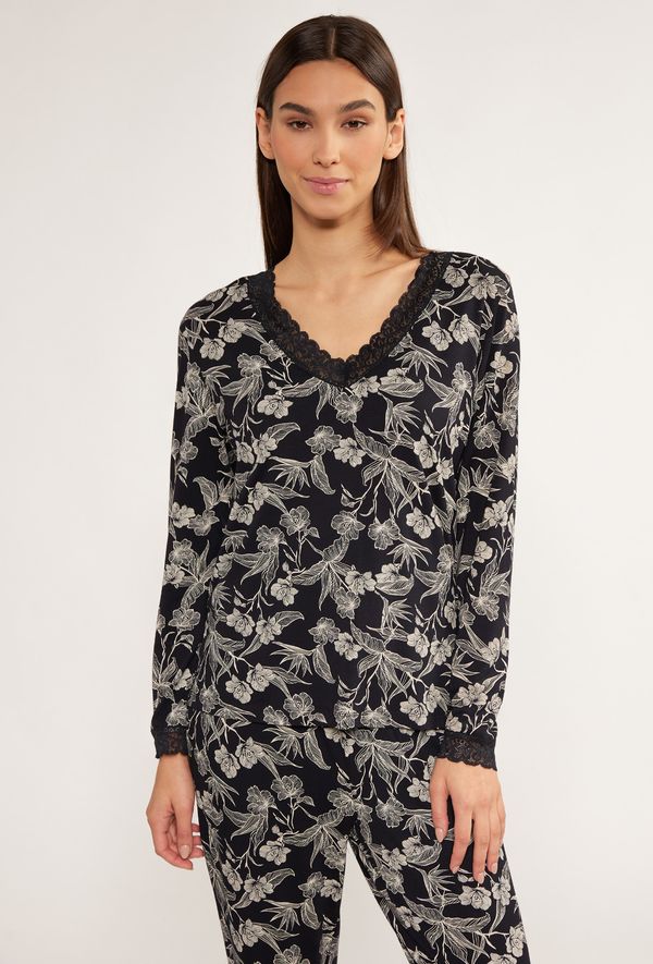 MONNARI MONNARI Woman's Pyjamas Patterned Top From Pajamas Multi Black