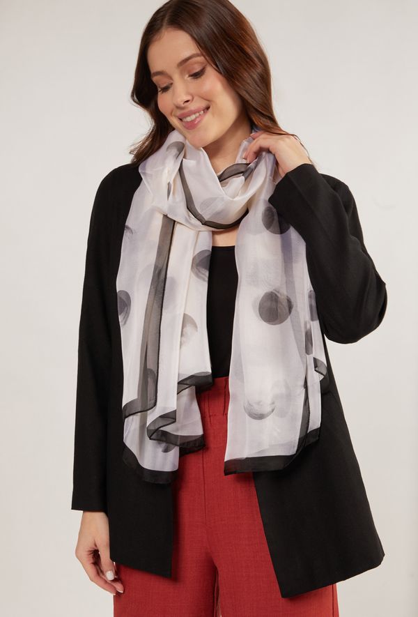 MONNARI MONNARI Woman's Scarves & Shawls Scarf In A Lunar Pattern Multi White