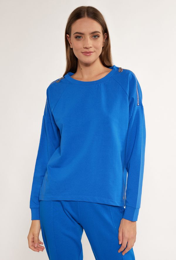 MONNARI MONNARI Woman's Sweatshirts Cotton Sweatshirt With Zippers On The Shoulders