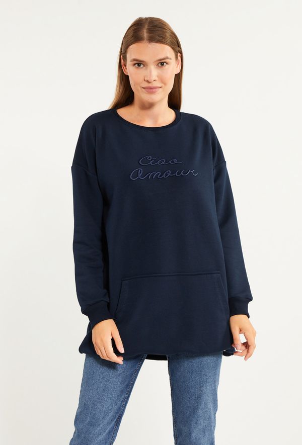 MONNARI MONNARI Woman's Sweatshirts Women's Sweatshirt With Inscription Navy Blue