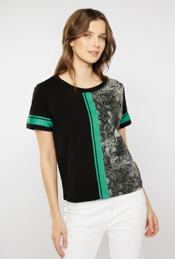 MONNARI MONNARI Woman's T-Shirts T-Shirt With Snake Pattern Multi Black