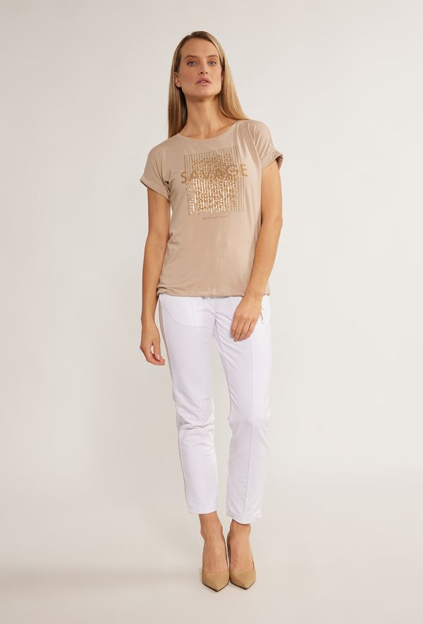 MONNARI MONNARI Woman's T-Shirts Women's T-Shirt With Sequin Panel