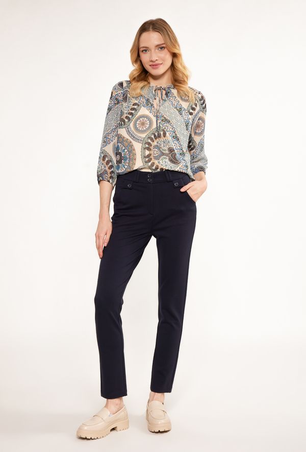 MONNARI MONNARI Woman's Trousers Pants Made Of Elastic Material Navy Blue