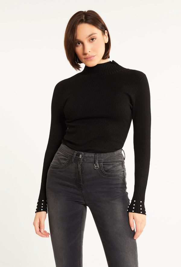 MONNARI MONNARI Woman's Turtlenecks Fitted Turtleneck With Decorative Sleeves