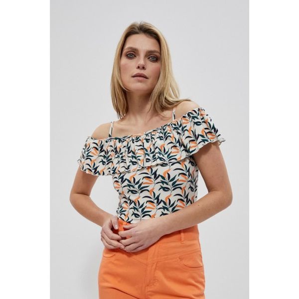 Moodo A blouse with a ruffle straps