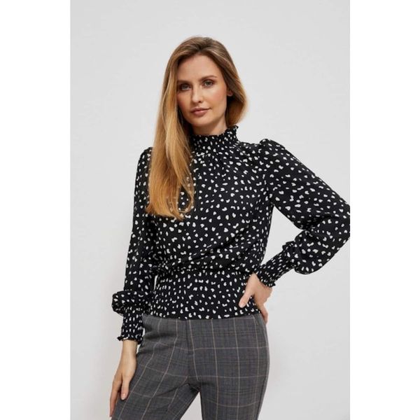 Moodo Blouse with a print and puff sleeves