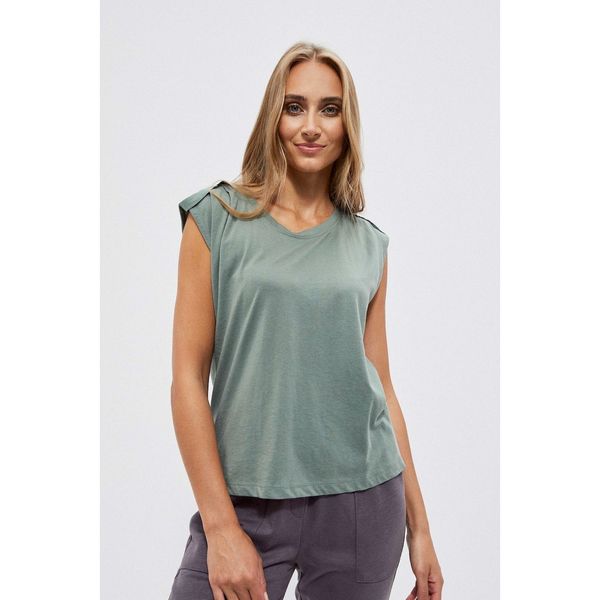 Moodo Cotton blouse with short sleeves