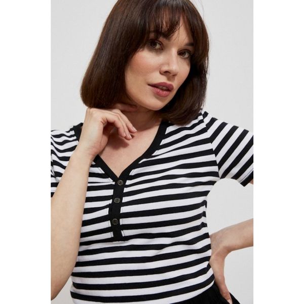 Moodo Cotton blouse with stripes