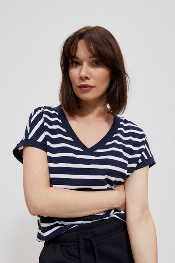 Moodo Cotton blouse with stripes