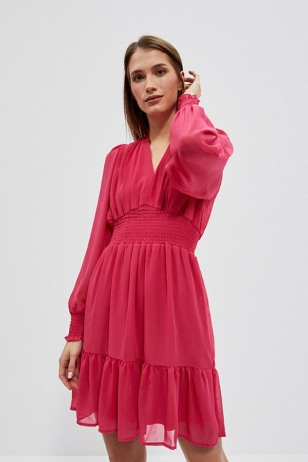 Moodo Dress with ruffle and puffed sleeves