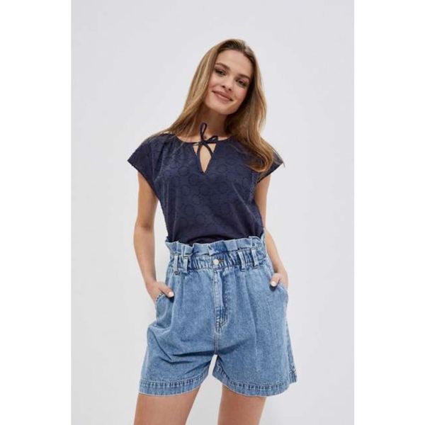 Moodo Paperbag denim shorts