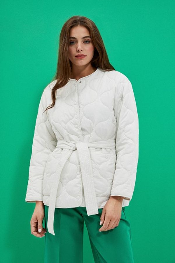 Moodo Quilted jacket with waist belt