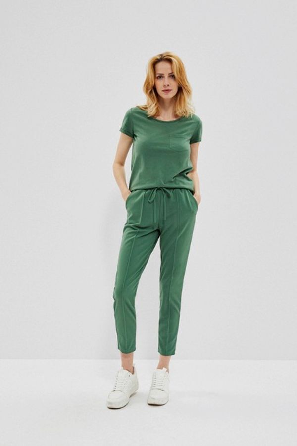 Moodo Smooth trousers with tie - green