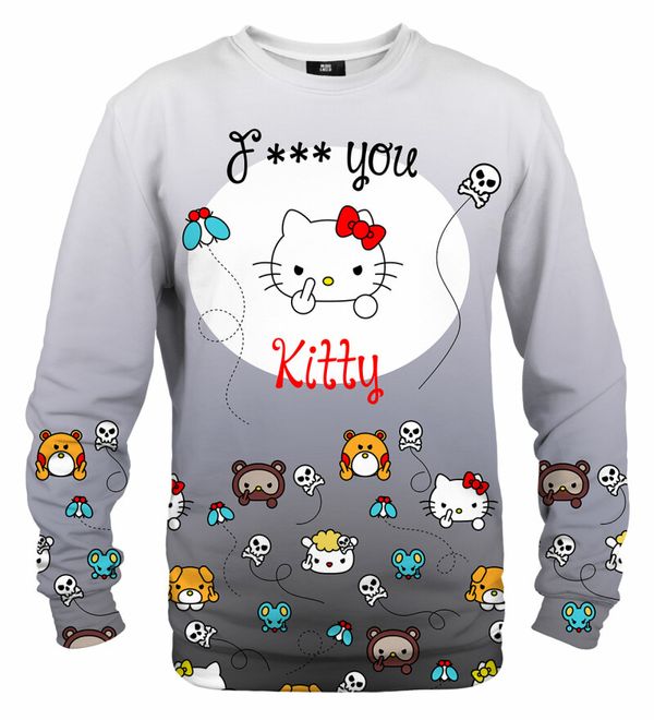 Mr. GUGU & Miss GO Mr. GUGU & Miss GO Unisex's Angry Kitty Black Sweater S-Pc2231