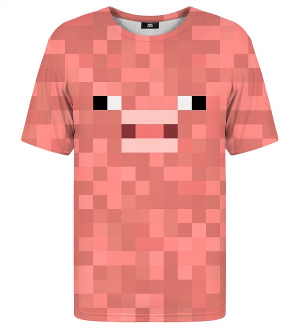 Mr. GUGU & Miss GO Mr. GUGU & Miss GO Unisex's Pixel Pig T-Shirt Tsh2355