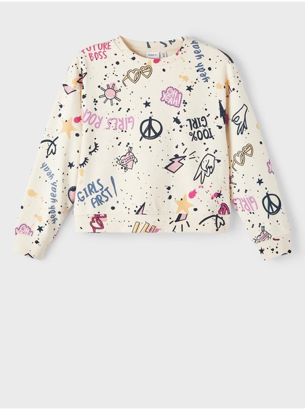 name it Cream Girly Patterned Sweatshirt name it Ballia - Girls