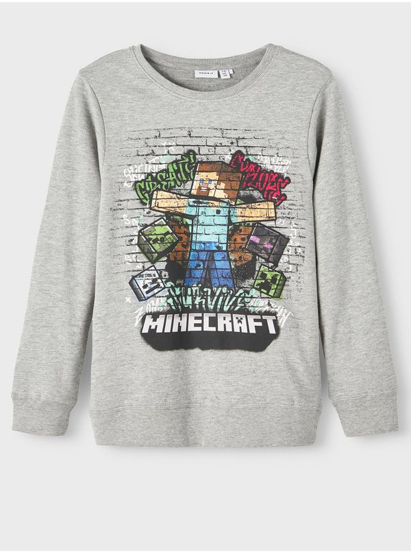 name it Grey boys brindle sweatshirt name it Dimy Minecraft - Boys