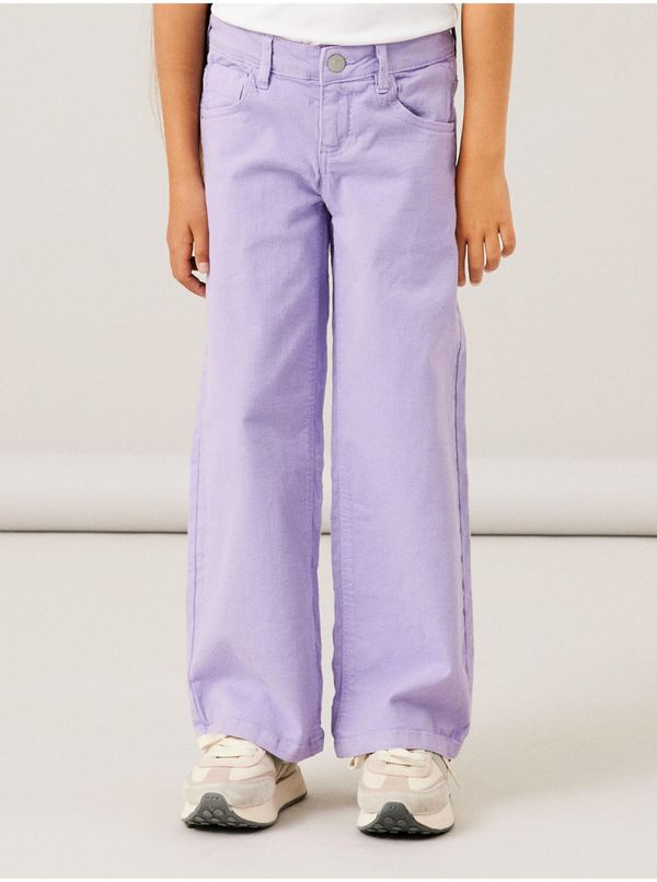 name it Light Purple Girly Wide Jeans Name It Rose - Girls