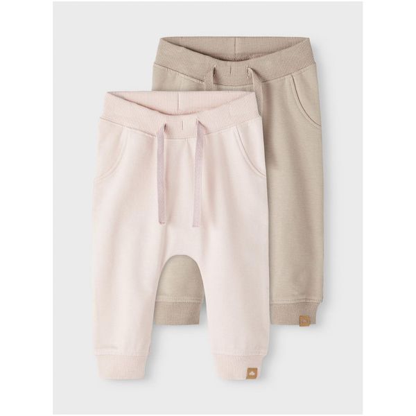 name it Set of two girls' sweatpants in beige and pink name it Takki - Girls