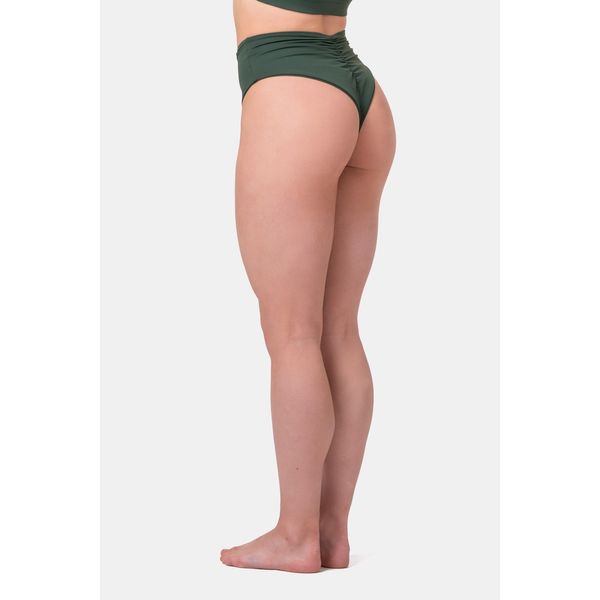 NEBBIA High-waist retro bikini - spodný diel M, dark green