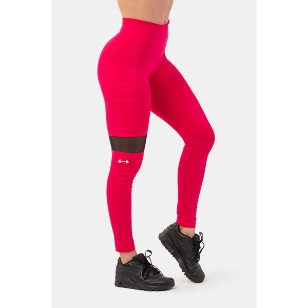 NEBBIA Legíny Sporty s vysokým pásom a bočným vreckom L, pink