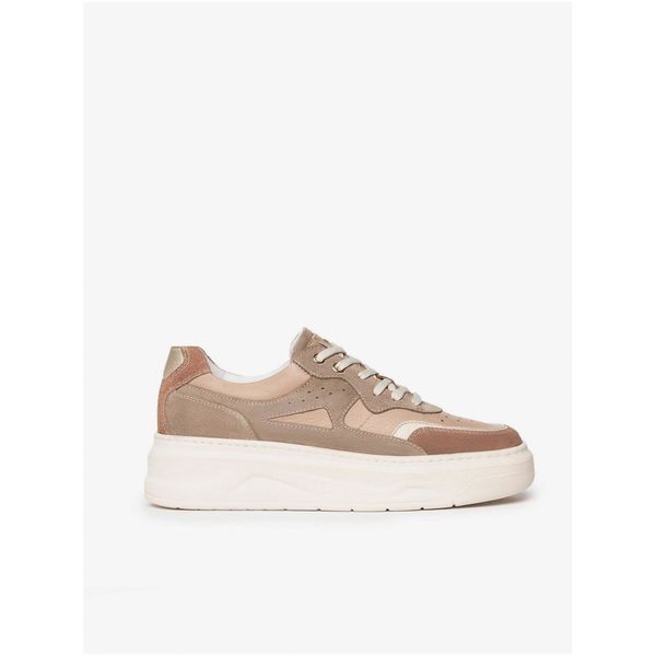 NeroGiardini NeroGiardini Pink-brown women's leather sneakers on the platform Nero Giardini - Ladies