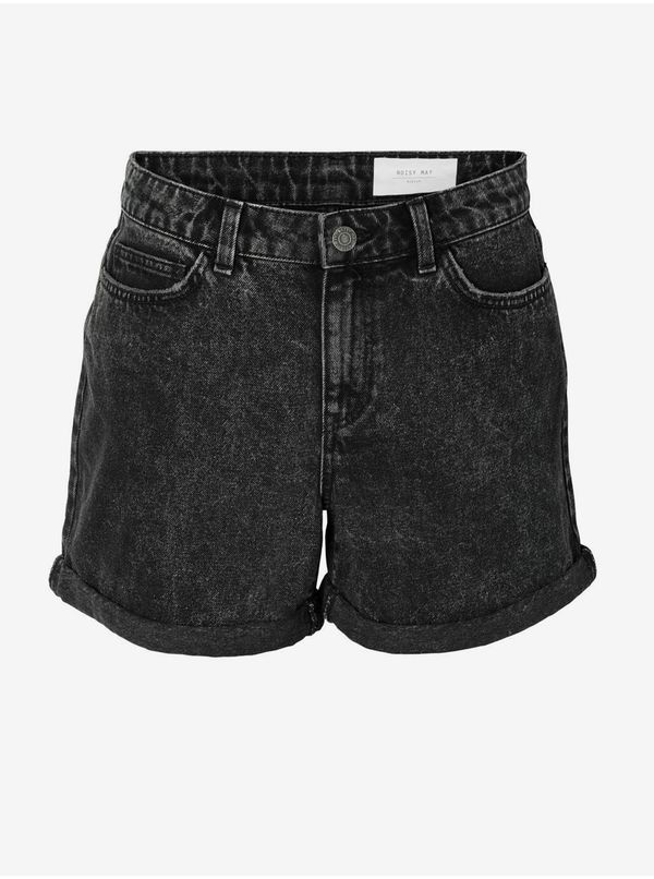 Noisy May Black denim shorts Noisy May Smiley - Women