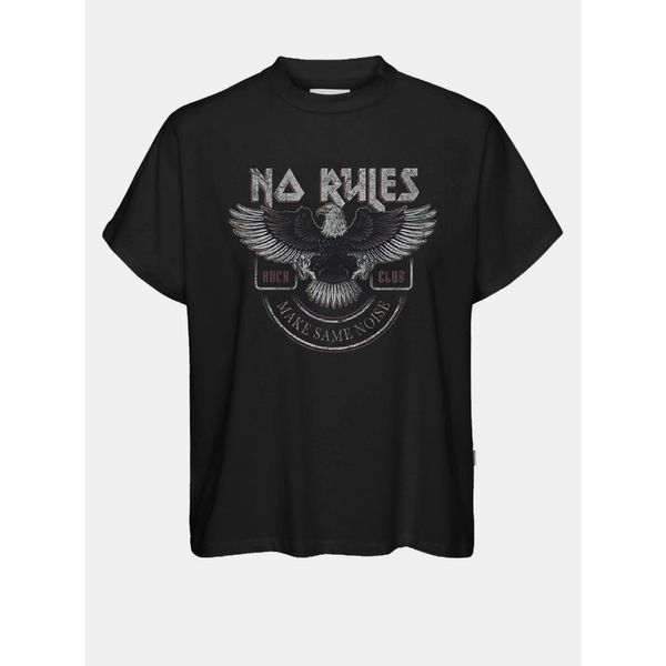 Noisy May Black loose T-shirt with print Noisy May Hailey - Women