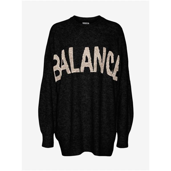 Noisy May Black Ribbed Oversize Sweater Noisy May Balance - Women