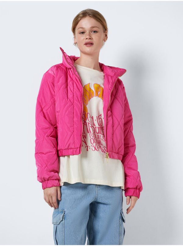 Noisy May Dark pink Ladies Quilted Bomber with Collar Noisy May Ziggy - Women