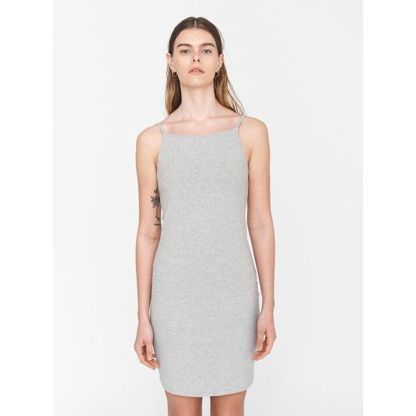 Noisy May Light Gray Ribbed Sheath Dress Noisy May Edda - Women