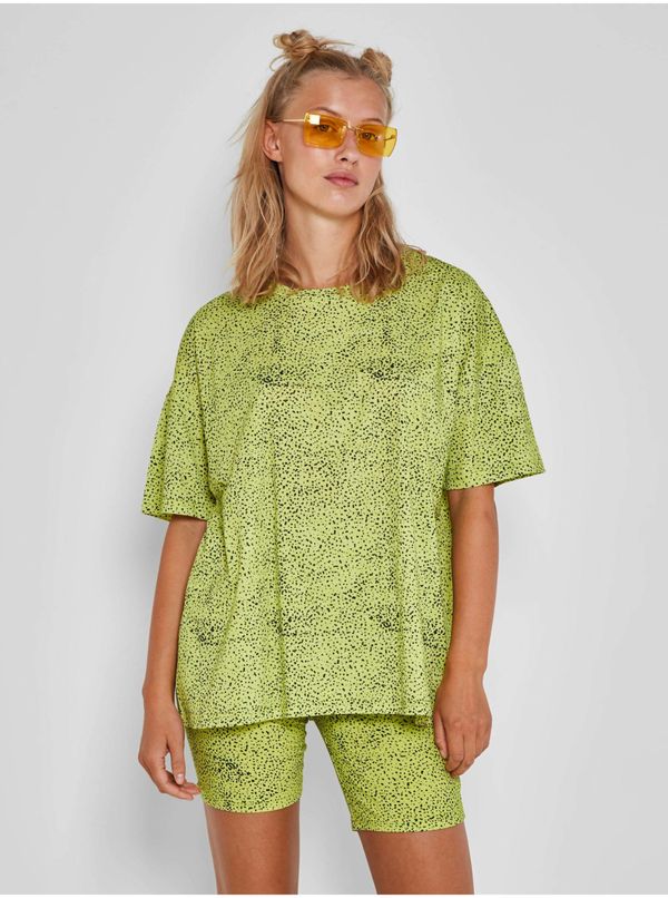 Noisy May Light Green Patterned T-Shirt Noisy May Anna - Women