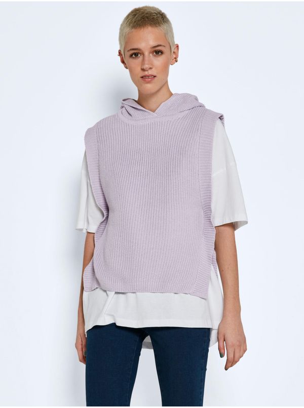 Noisy May Light Purple Hooded Vest Noisy May Freja - Women